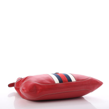 Gucci Calfskin Web Medium Jackie O Bouvier Hobo Red 4 of 7