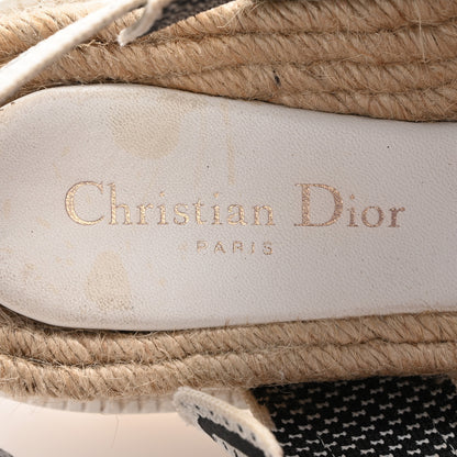 Christian Dior Technical Knit Jute Dioract 10mm Sandals 39.5 White Black 8 of 10