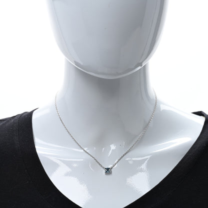 Cartier 18K White Gold Aquamarine Tank Pendant Necklace 3 of 4