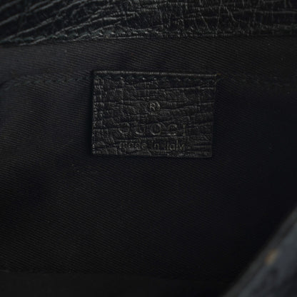 Gucci Monogram Horsebit Chain Clutch Black 6 of 7