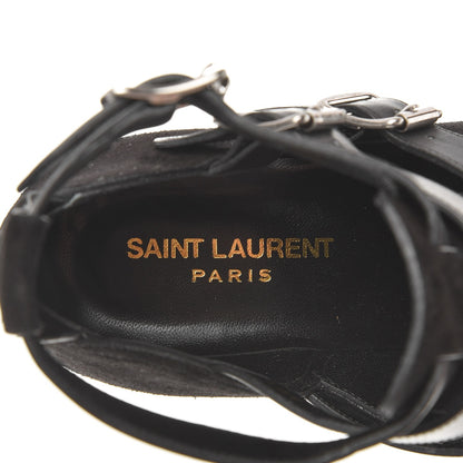 Saint Laurent Suede Rock Buckle Booties 38.5 Black 7 of 9