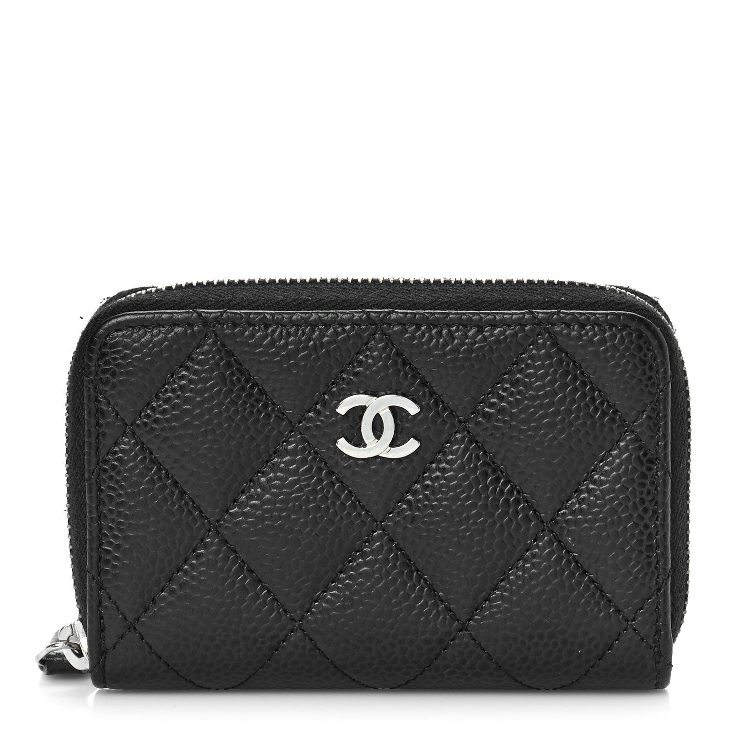 Chanel Caviar Quilted Zip Coin Purse Black 1 of 10