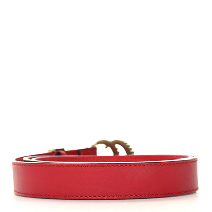 Gucci Moon Calfskin Torchon Double G 25mm Belt 90 36 Hibiscus Red 2 of 6