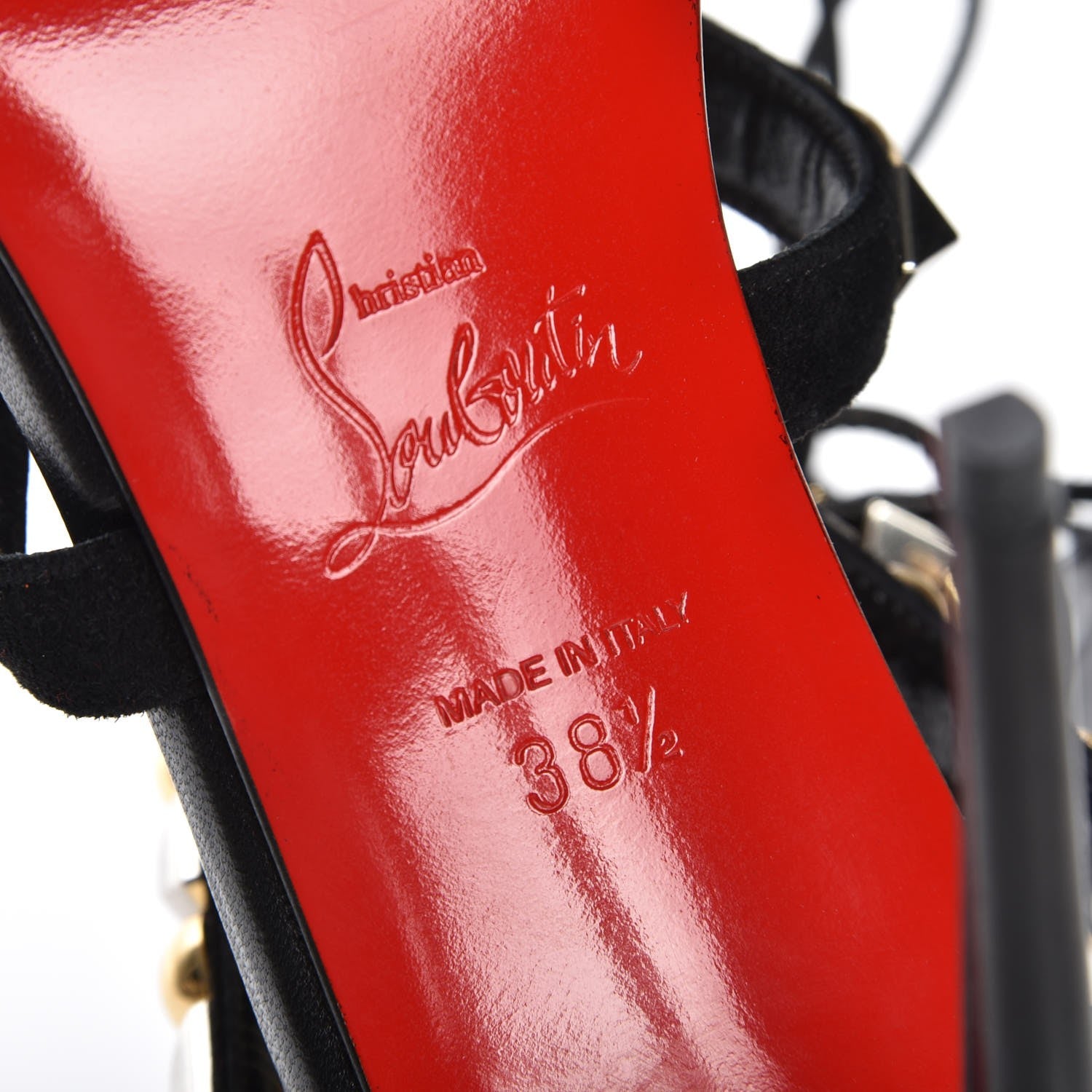 Christian Louboutin Shiny Nappa Studded Kaleikita 100 Sandals 38.5 Black 6 of 7