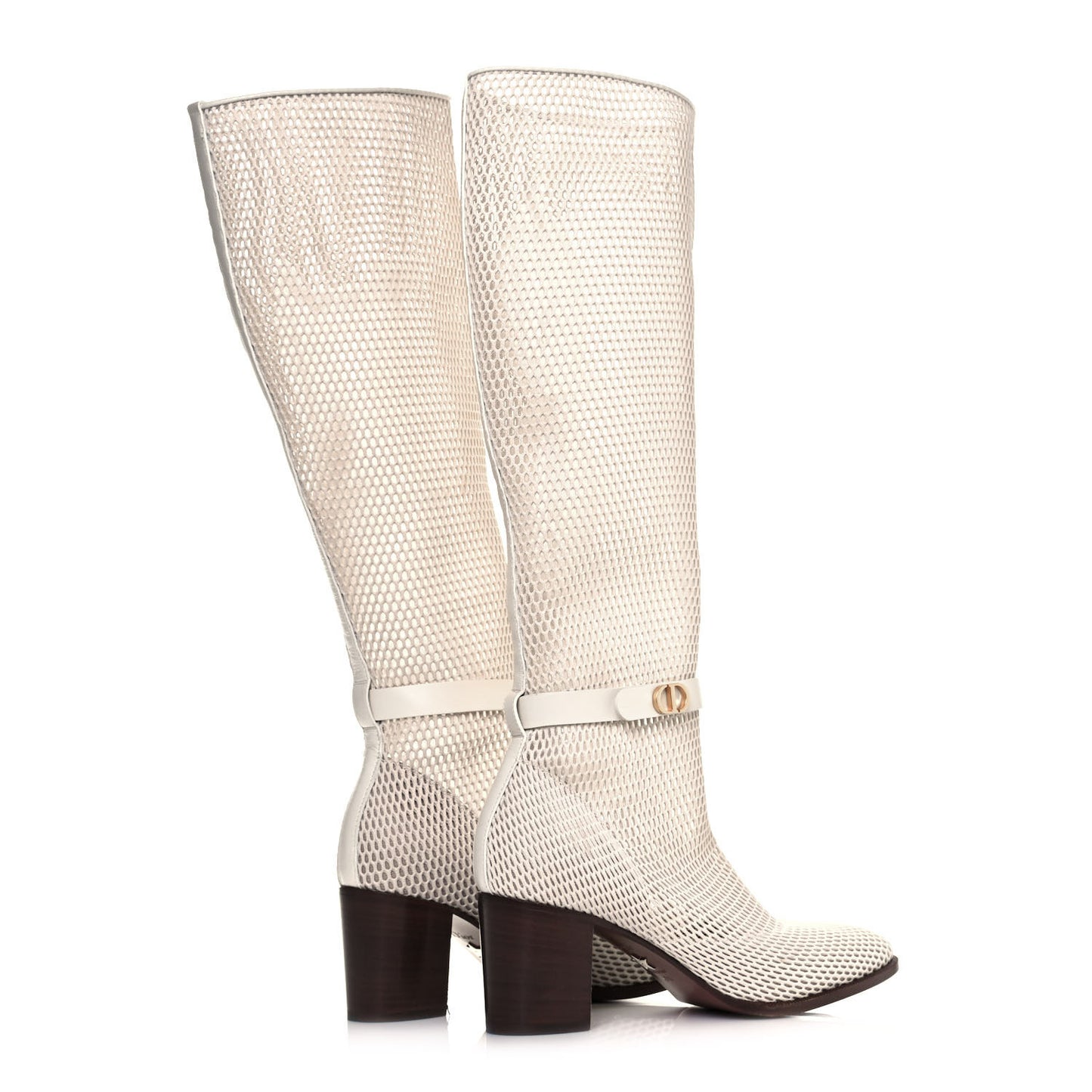 Empriente Mesh Montaigne Knee Boots 37.5 Off White