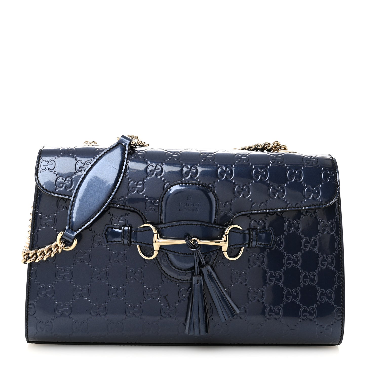 Shine Guccissima Medium Emily Chain Shoulder Bag Melanzana