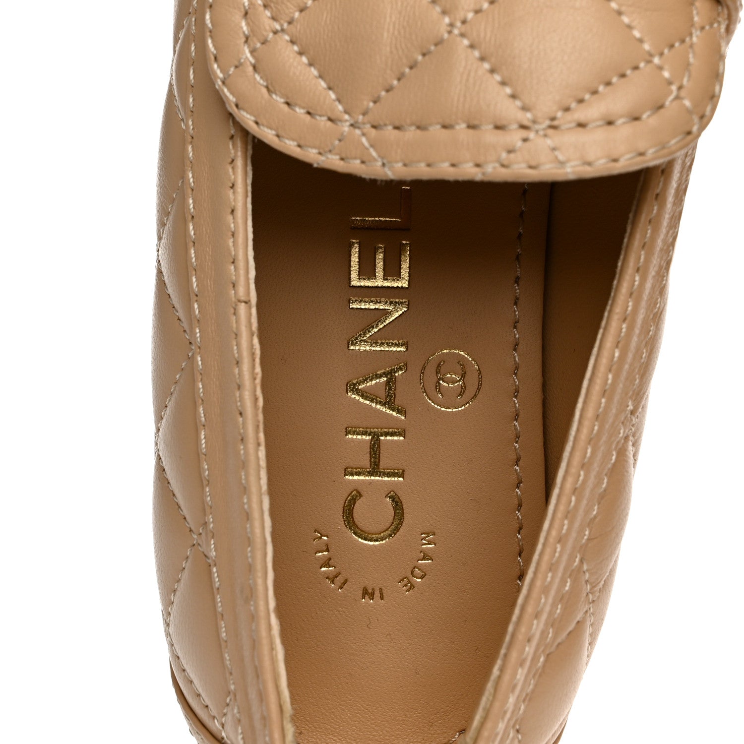 Chanel Lambskin Quilted CC Heart Loafers 37 Beige 37 Beige 7 of 11