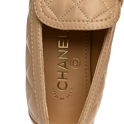 Chanel Lambskin Quilted CC Heart Loafers 37 Beige 37 Beige 7 of 11