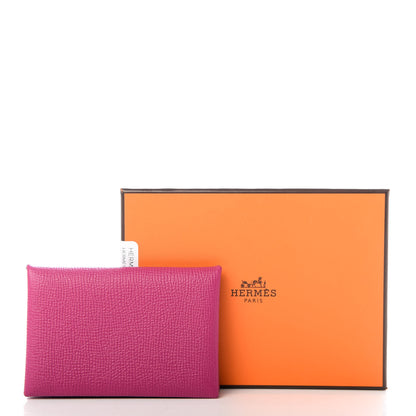 Hermes Epsom Calvi Card Case Rose Pourpre 7 of 7