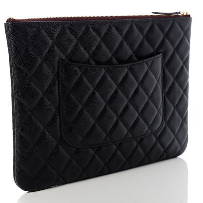 Chanel Caviar Quilted Medium Cosmetic Case Black 3 of 7