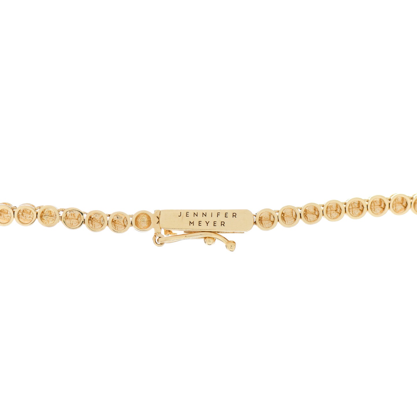 18K Yellow Gold Diamond Mini Bezel Tennis Necklace