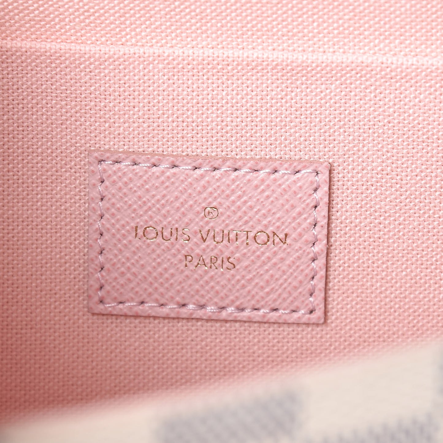 Damier Azur Pochette Felicie Chain Wallet Rose Ballerine