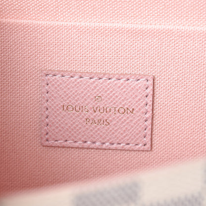 Louis Vuitton Damier Azur Pochette Felicie Chain Wallet Rose Ballerine 8 of 12