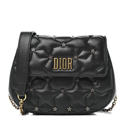 Christian Dior Calfskin Quilted Studded Star Dio(r)evolution Clutch With Chain Black 1 of 9