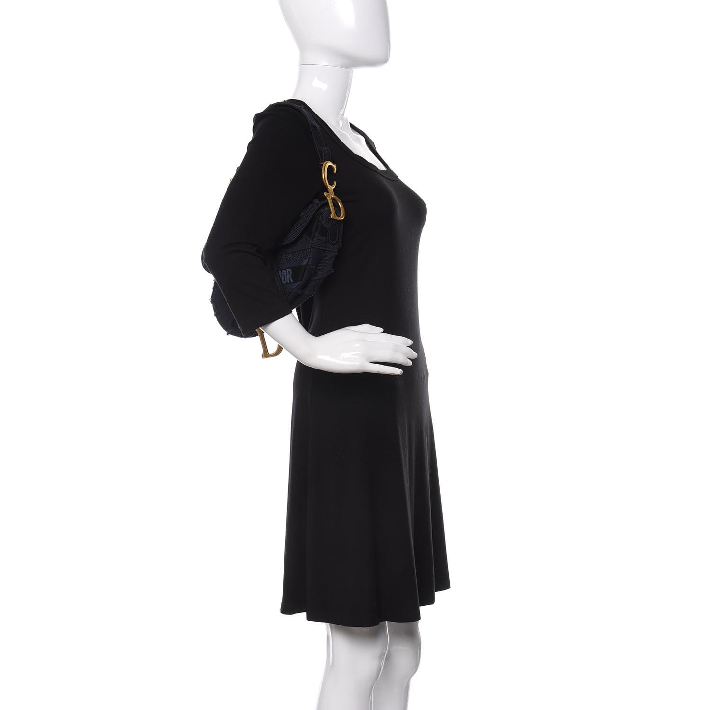 Canvas Embroidered Camouflage Saddle Bag Blue