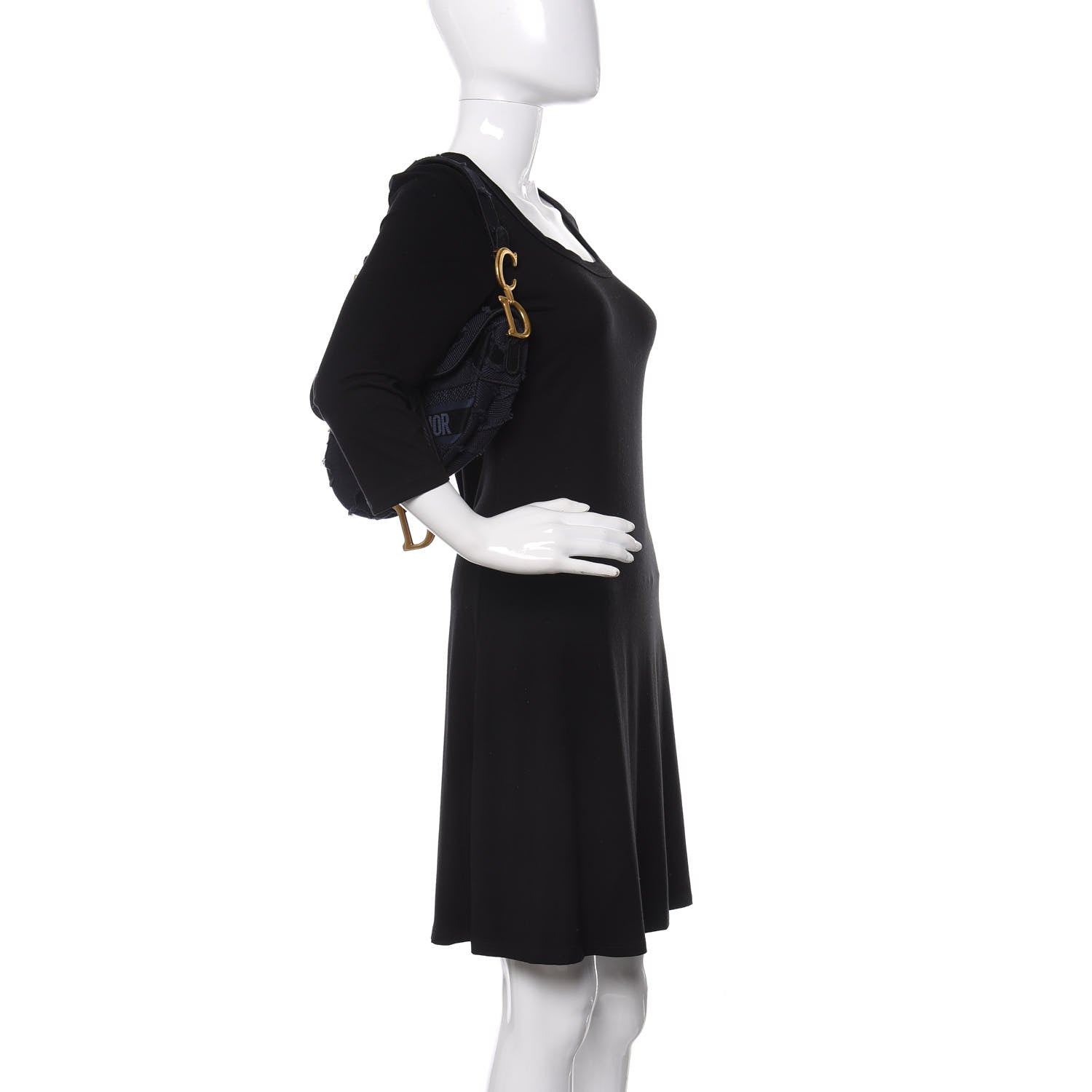 Christian Dior Canvas Embroidered Camouflage Saddle Bag Blue 2 of 11