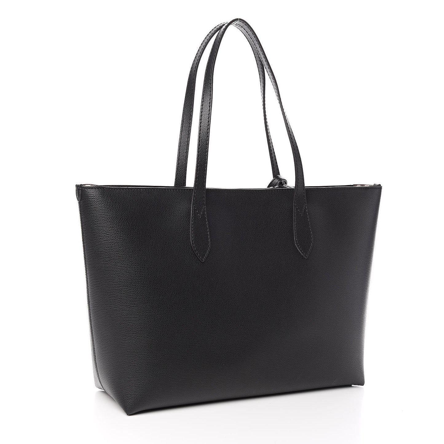 Grainy Calfskin Haymarket Colours Check Medium Zip Tote Black