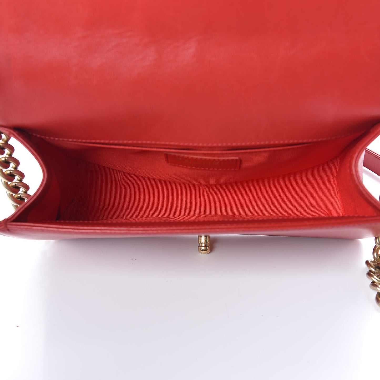 Lambskin Quilted Medium Boy Flap Red