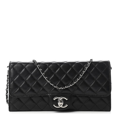 Chanel Lambskin Quilted Chain Clutch Flap Black 1 of 8