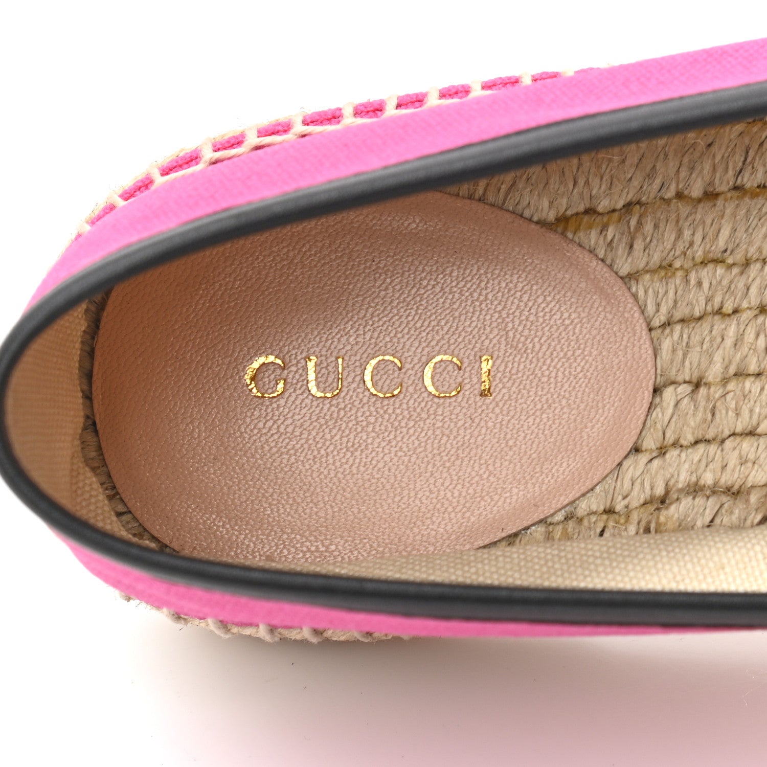 Gucci Canvas Logo Espadrilles 38.5 Cyclamen Rose Black 7 of 9
