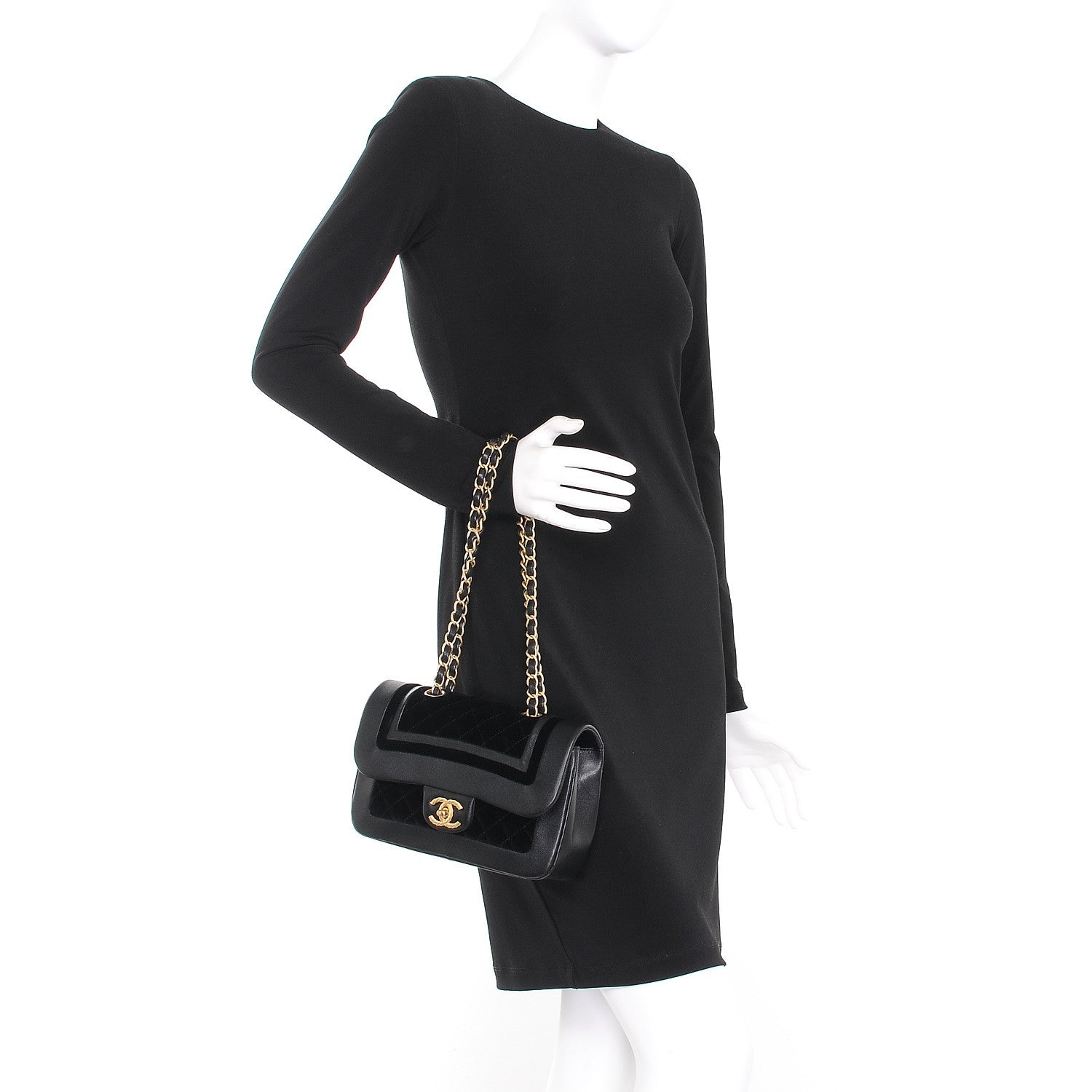 Chanel Metallic Lambskin Velvet Quilted Small Flap Black 2 of 8