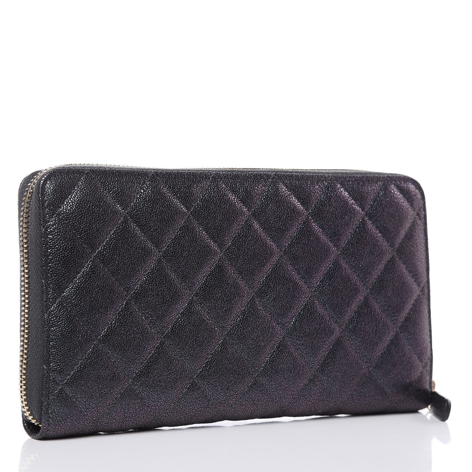 Chanel Iridescent Caviar Quilted Large Zip Around Organizer Wallet Black 3 of 11