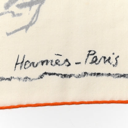 Hermes Cashmere Silk Pirouette au Galop Shawl 140 4 of 13
