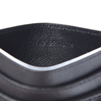 Saint Laurent Grain De Poudre Matelasse Chevron Monogram Credit Card Case Black 7 of 10