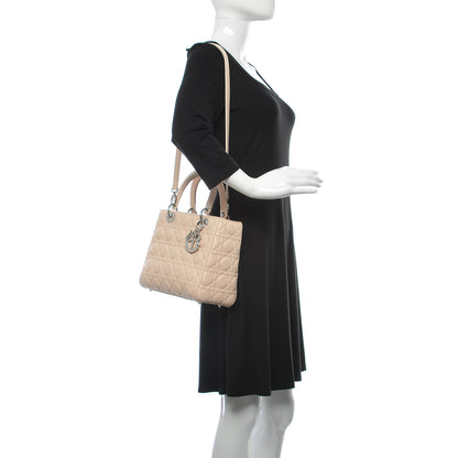Christian Dior Lambskin Cannage Medium Lady Dior Light Beige 2 of 9