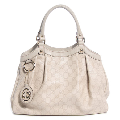 Gucci Guccissima Medium Sukey Tote Mystic White 1 of 7
