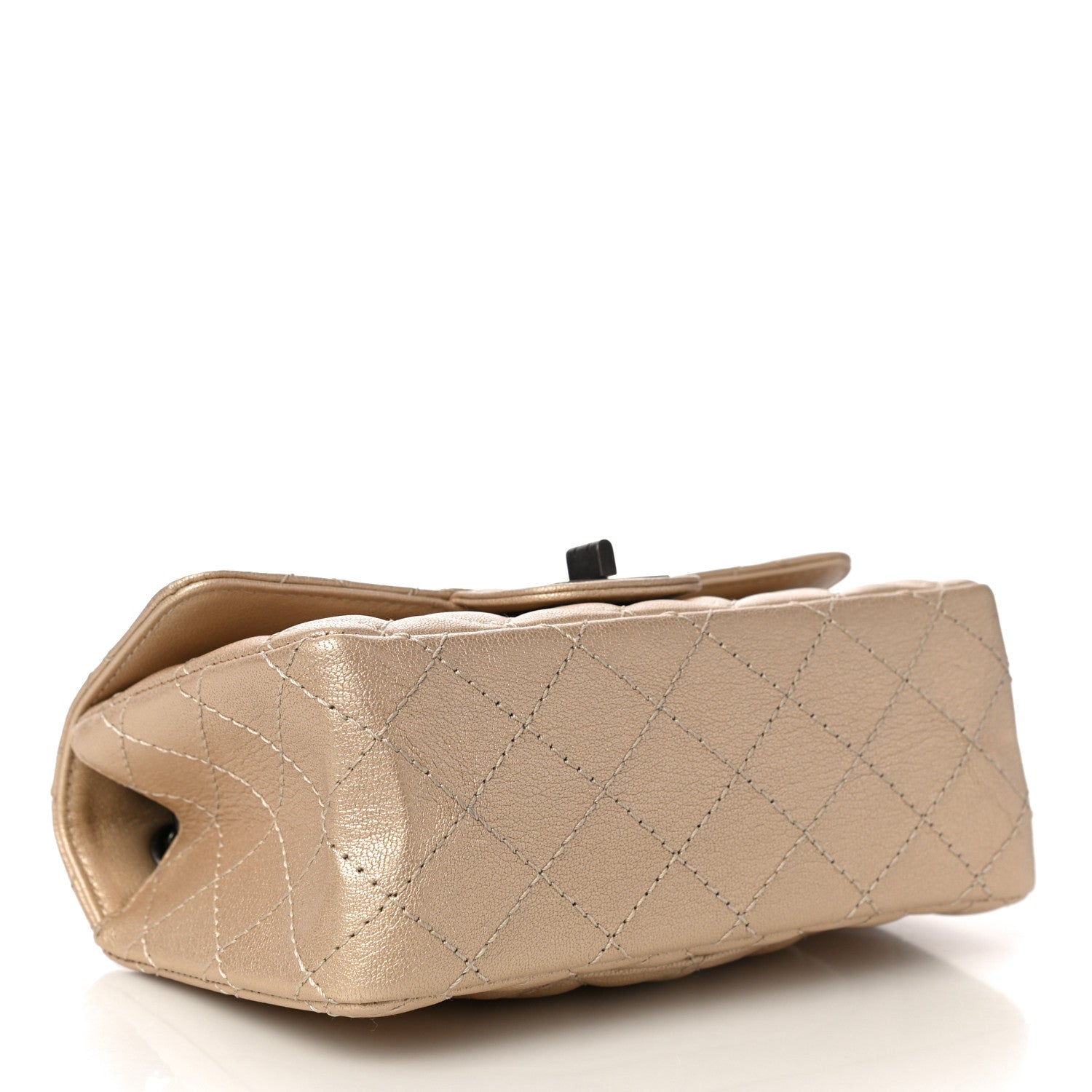 Chanel Metallic Sheepskin Quilted 2.55 Reissue Mini Flap Beige 4 of 11