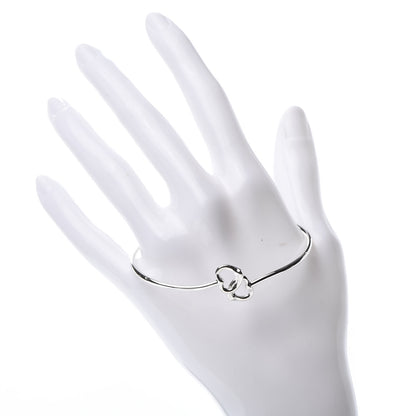 Tiffany Sterling Silver Elsa Peretti Double Open Heart Bangle Bracelet 2 of 5