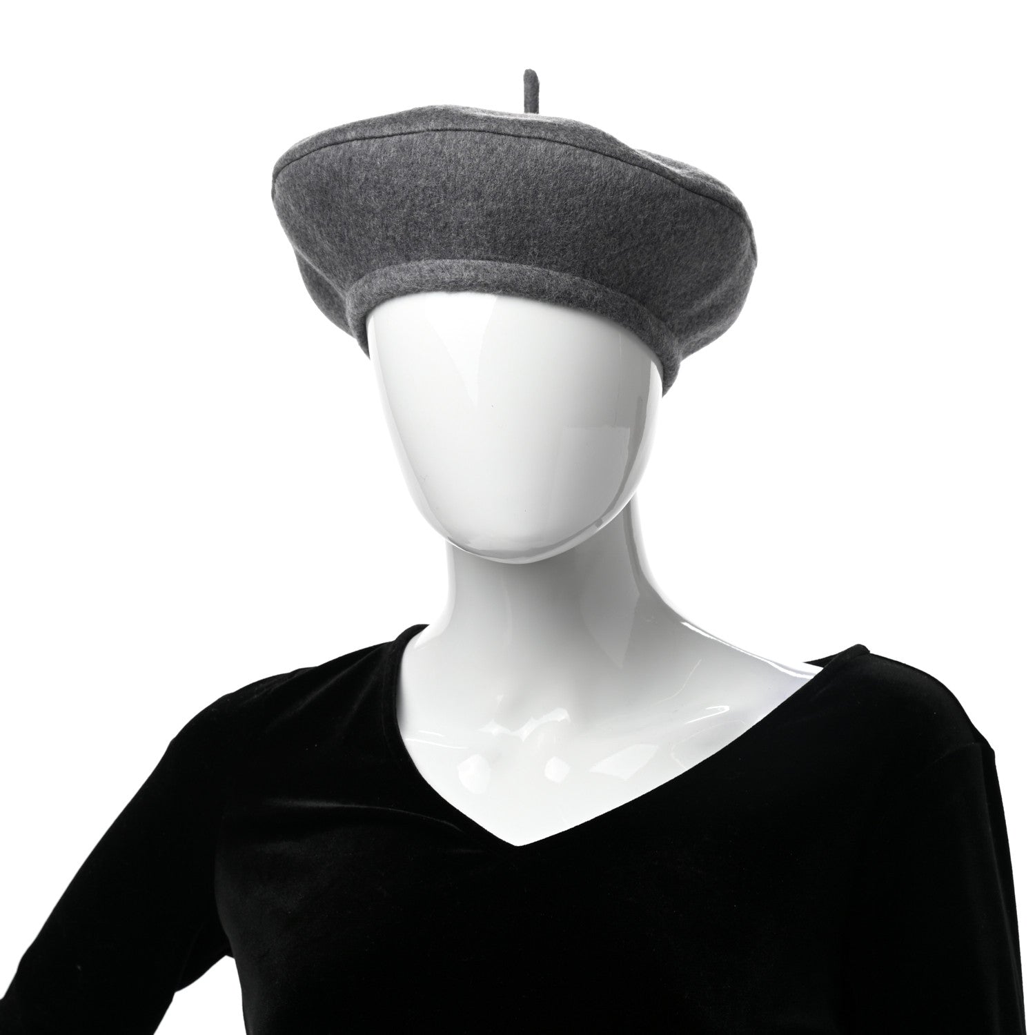 Christian Dior Wool Oblique Reversible Chic Beret 58 Gray 2 of 8