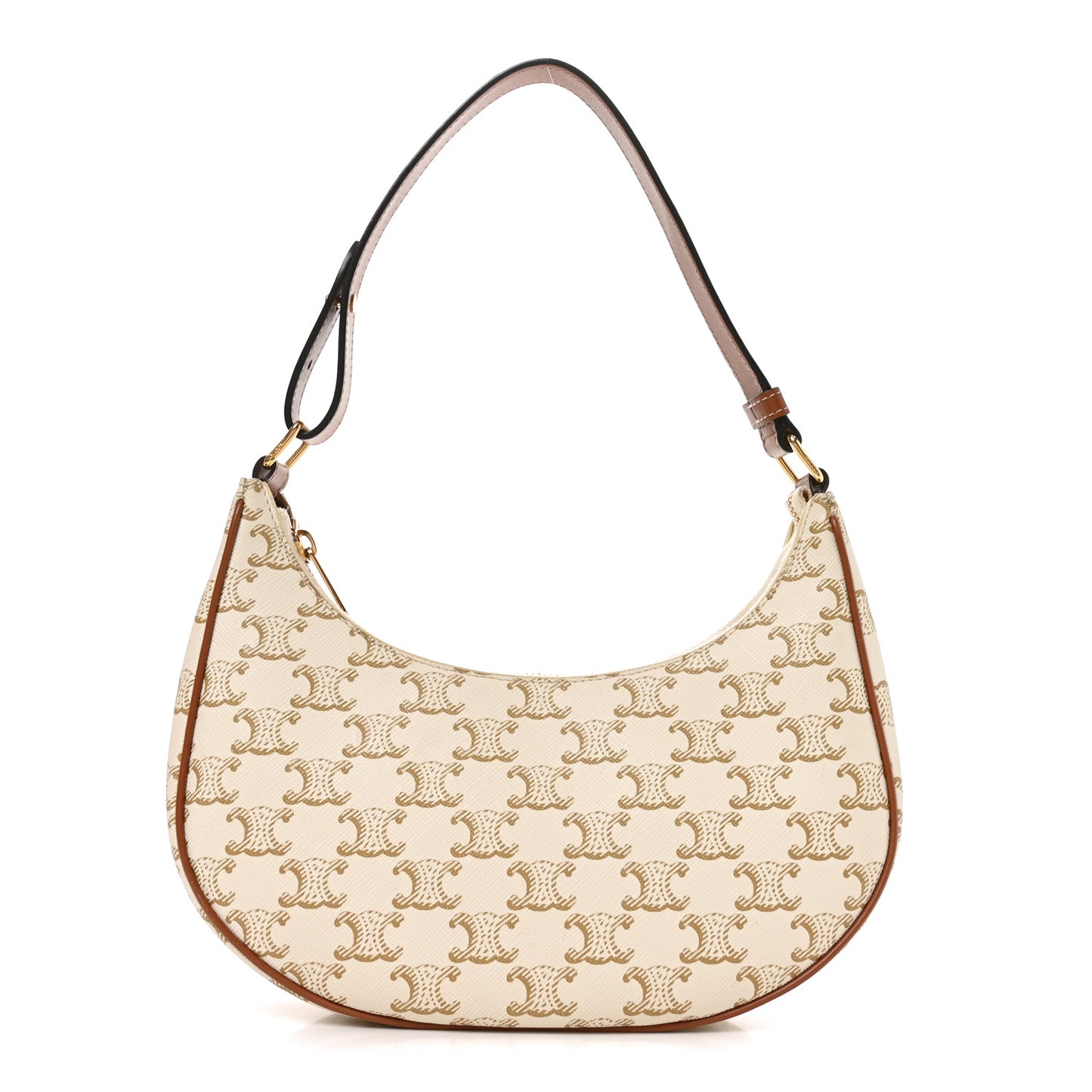 Canvas Calfskin Ava Triomphe Shoulder Bag Grege