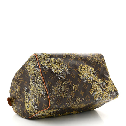 Louis Vuitton Monogram Dentelle Speedy 30 Gold 4 of 9