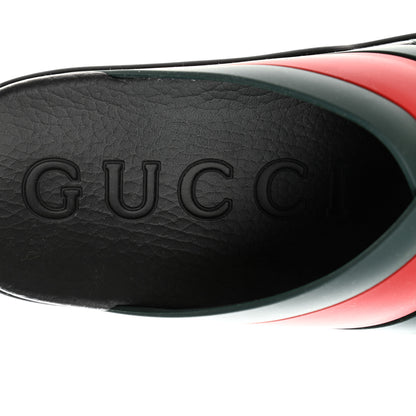 Gucci Rubber Web Womens Criss Cross Slide Sandals 39 Green Red 7 of 9