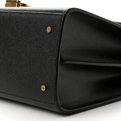 Saint Laurent Grain de Poudre Medium Classic Monogram Cassandra Top Handle Black 9 of 9