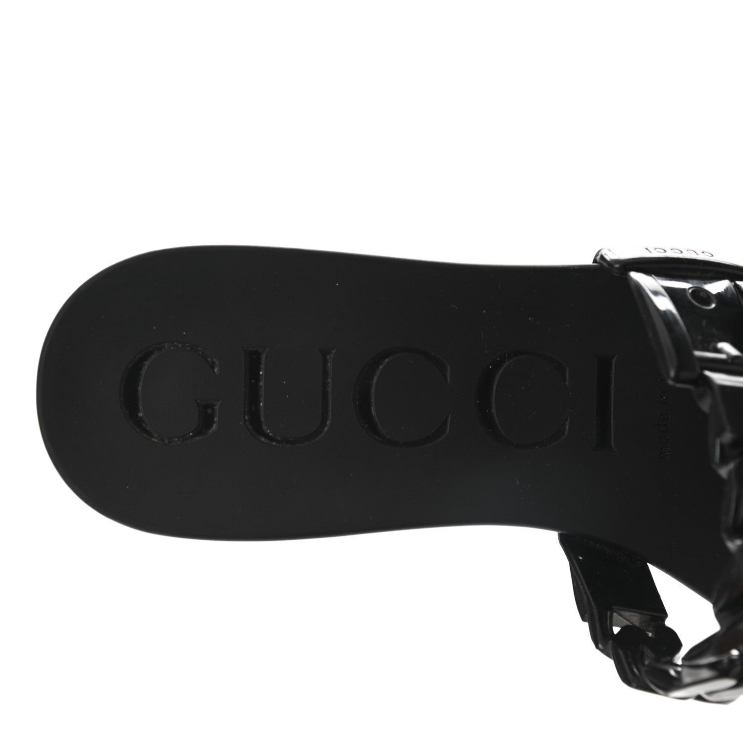 Gucci Rubber Womens Slide Sandals 37 Black 7 of 9