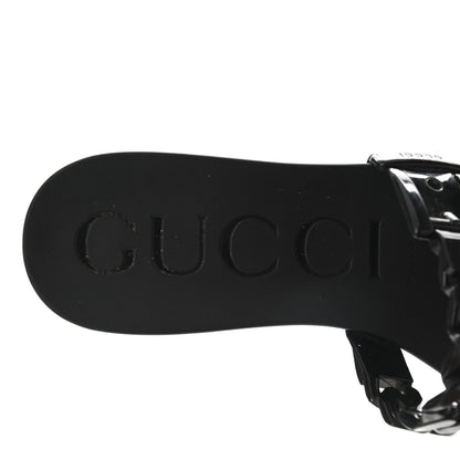 Gucci Rubber Womens Slide Sandals 37 Black 7 of 9
