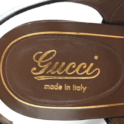 Gucci Patent Horsebit Ankle Strap Sandals 37.5 Black 8 of 8