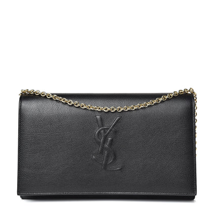 Saint Laurent Calfskin Monogram Belle de Jour Chain Clutch Black 1 of 12
