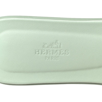 Hermes Calfskin Oran Sandals 39 Vert D'eau 7 of 9