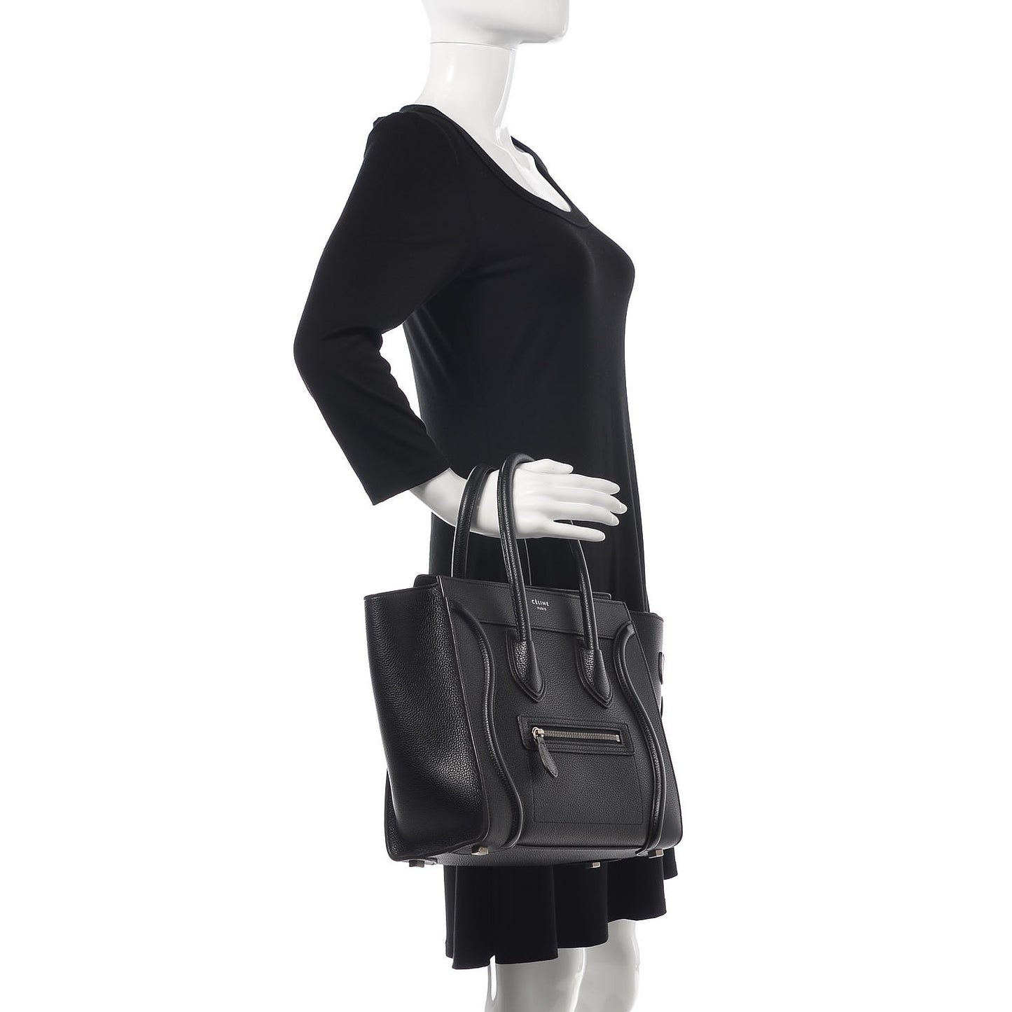 Drummed Calfskin Micro Luggage Black