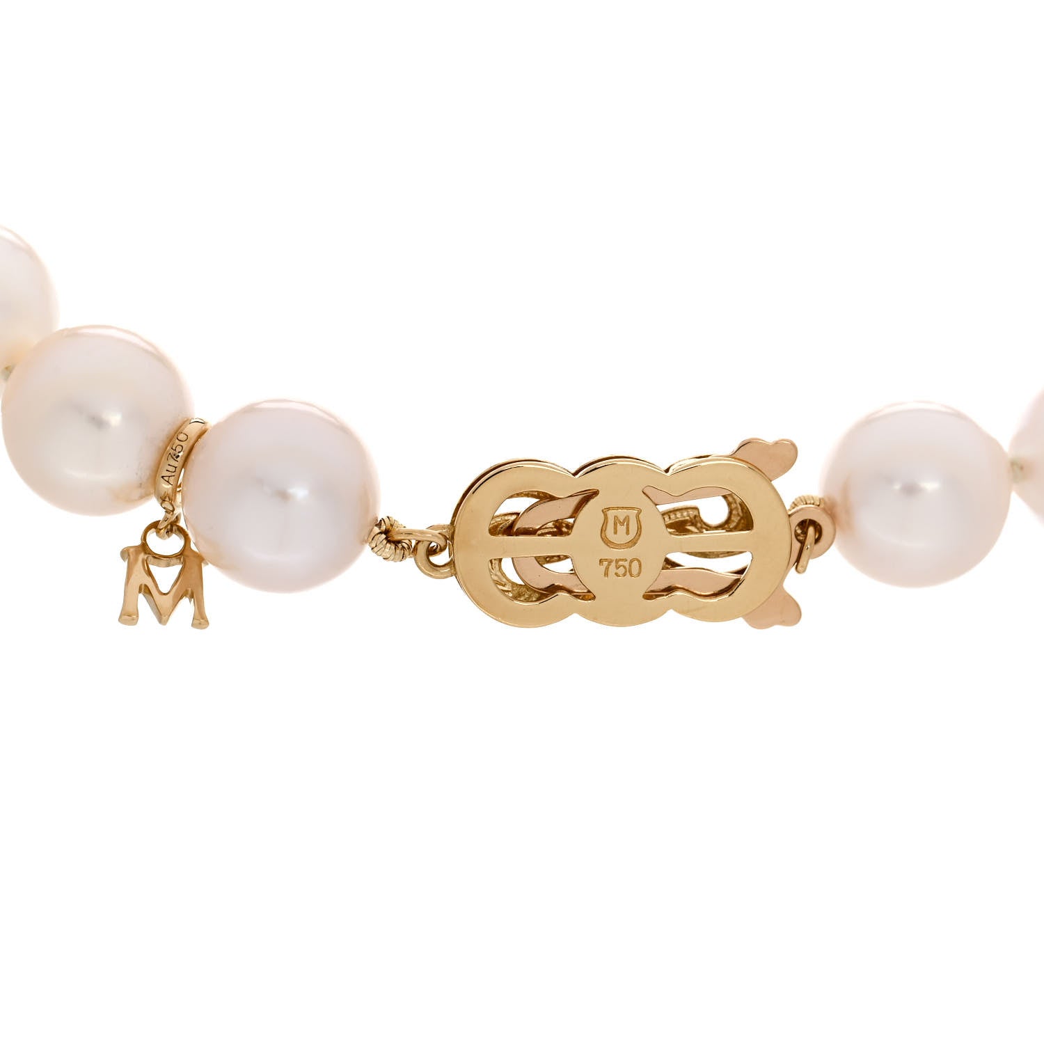 Mikimoto 18K Yellow Gold Akoya Pearl 9-9.5mm Strand Bracelet 3 of 4