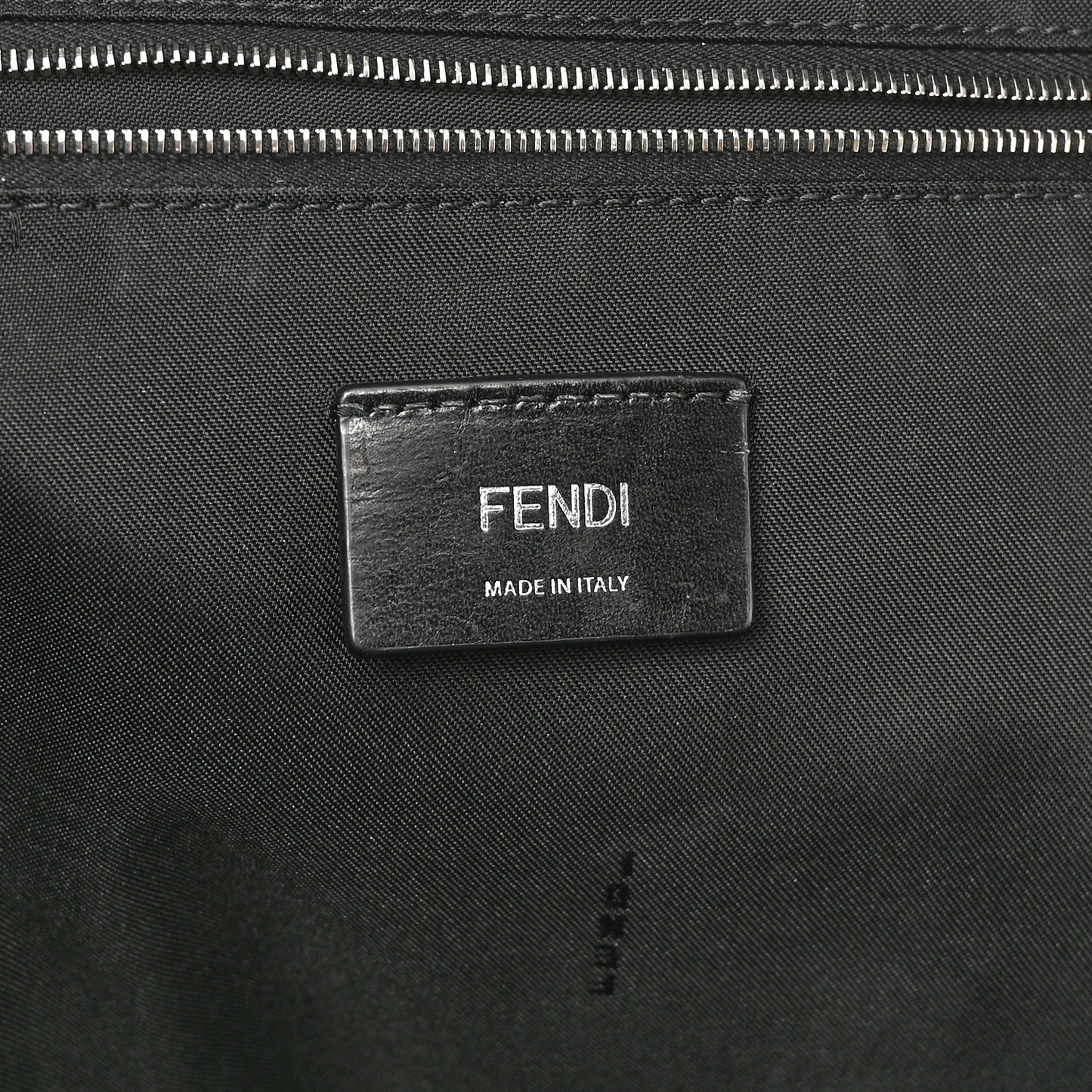 Nylon Calfskin Print Backpack Black White