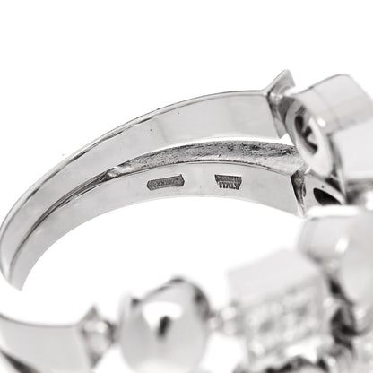 Bulgari 18K White Gold Diamond Lucia Ring 53 6.5 5 of 5