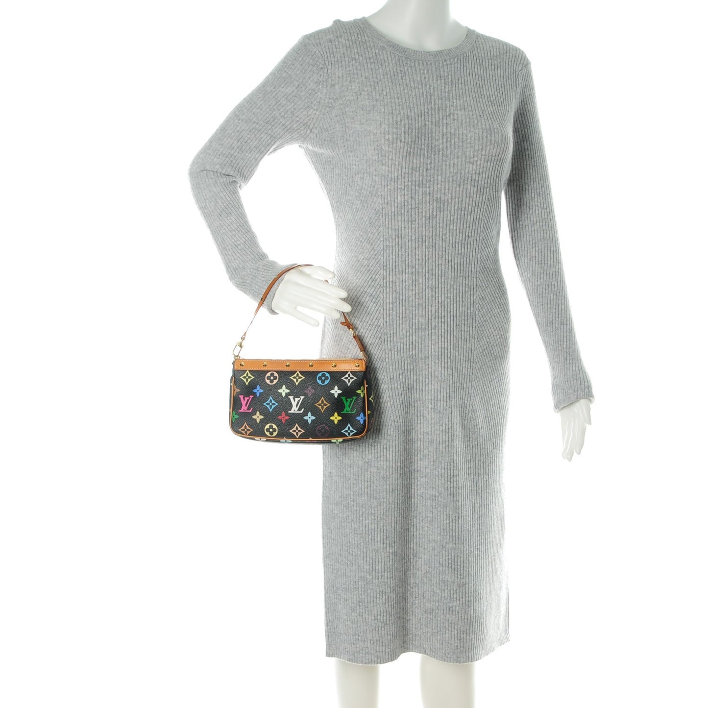 Monogram Multicolor Pochette Accessories Black