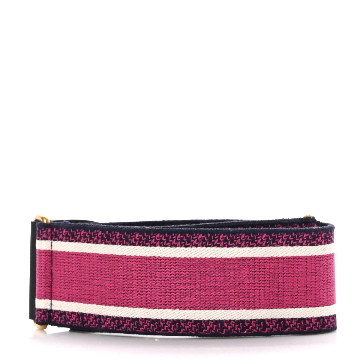 Christian Dior Canvas Embroidered Shoulder Strap Fuchsia Bleu 2 of 4