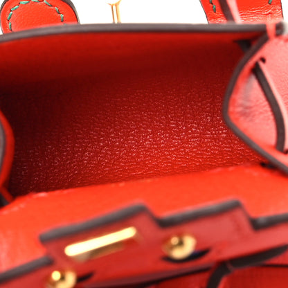 Hermes Tadelakt Chevre Mysore Kelly Quelle Idole Bag Charm Capucine Jaune De Naples Vert Vertigo Zanzibar 3 of 6