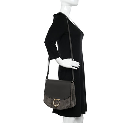 Salvatore Ferragamo Calfskin Suede Medium Margot Crossbody Grey 2 of 10